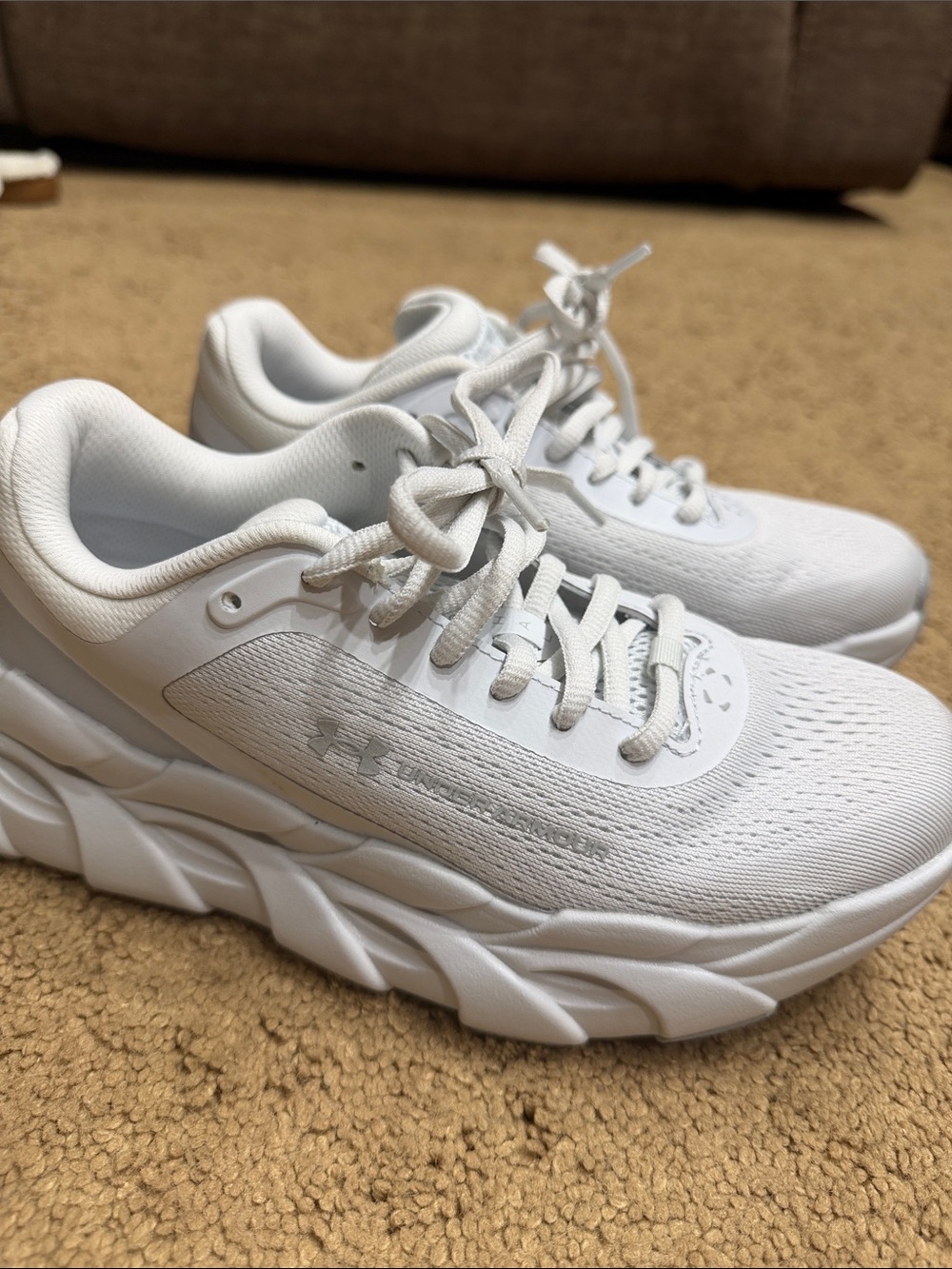 Under Armour Women's White Platform-Style Lightweight Sneakers